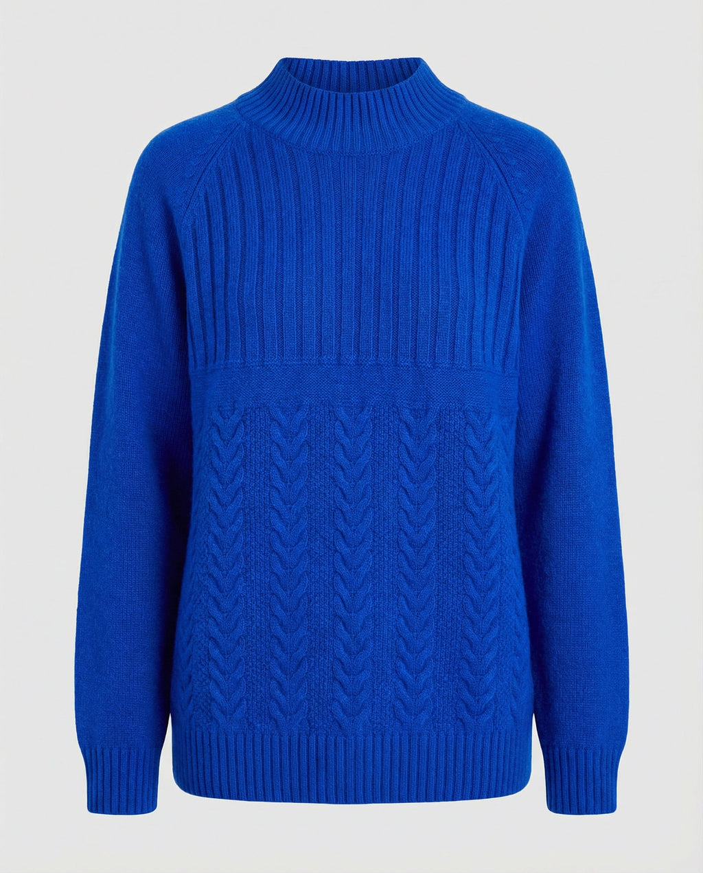 Gerippter Damen Pullover Hoher Kragen