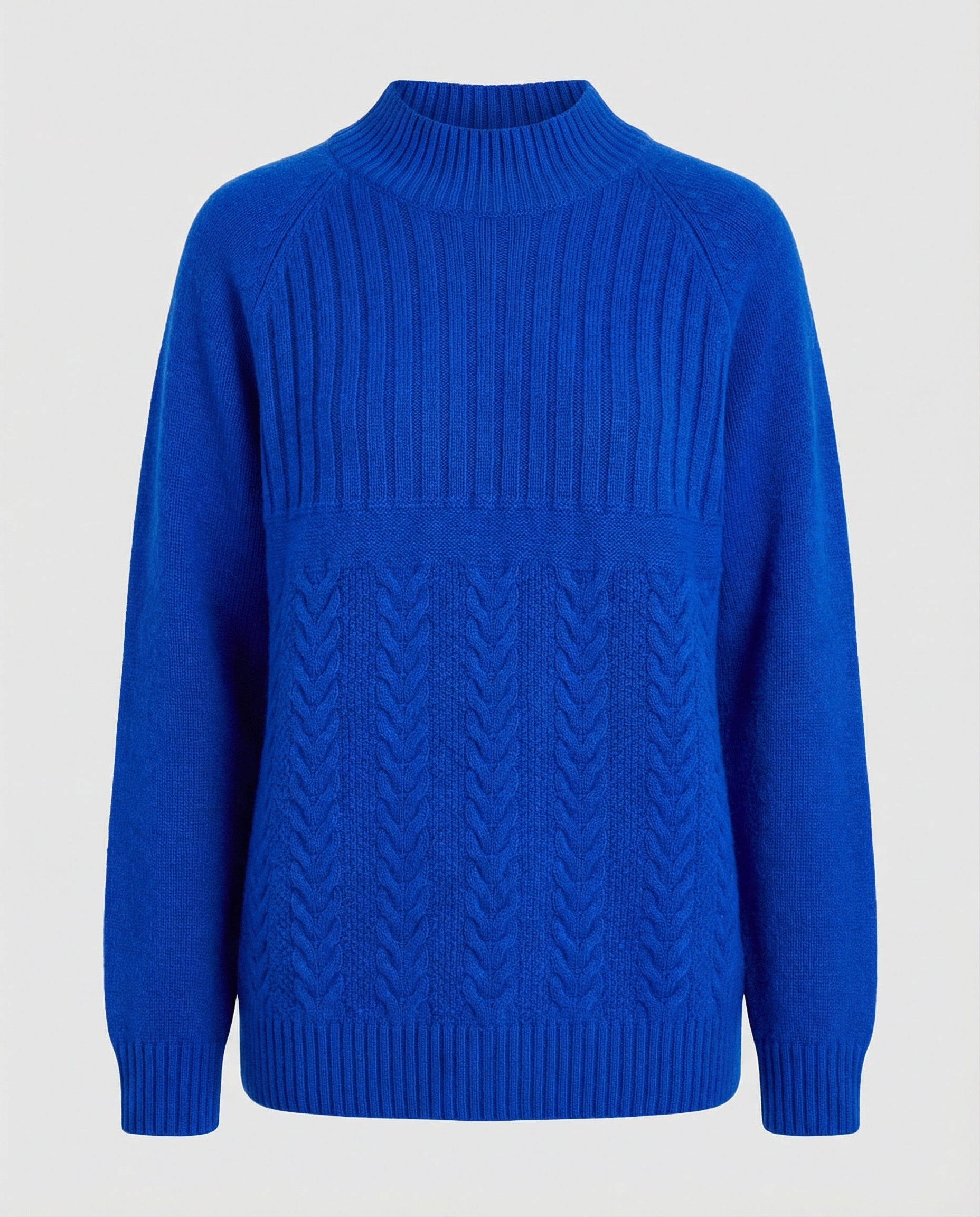 Gerippter Damen Pullover Hoher Kragen