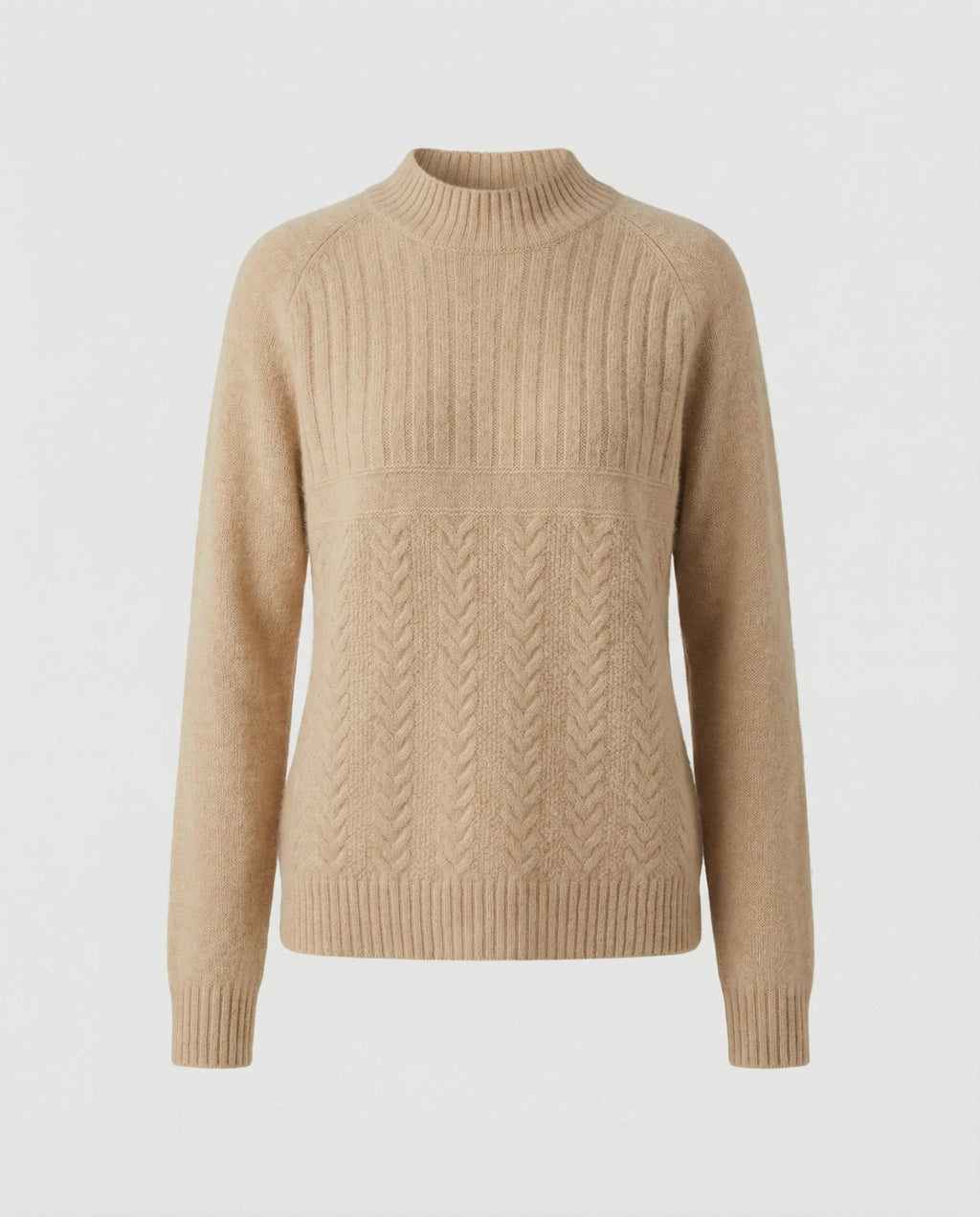 Gerippter Damen Pullover Hoher Kragen