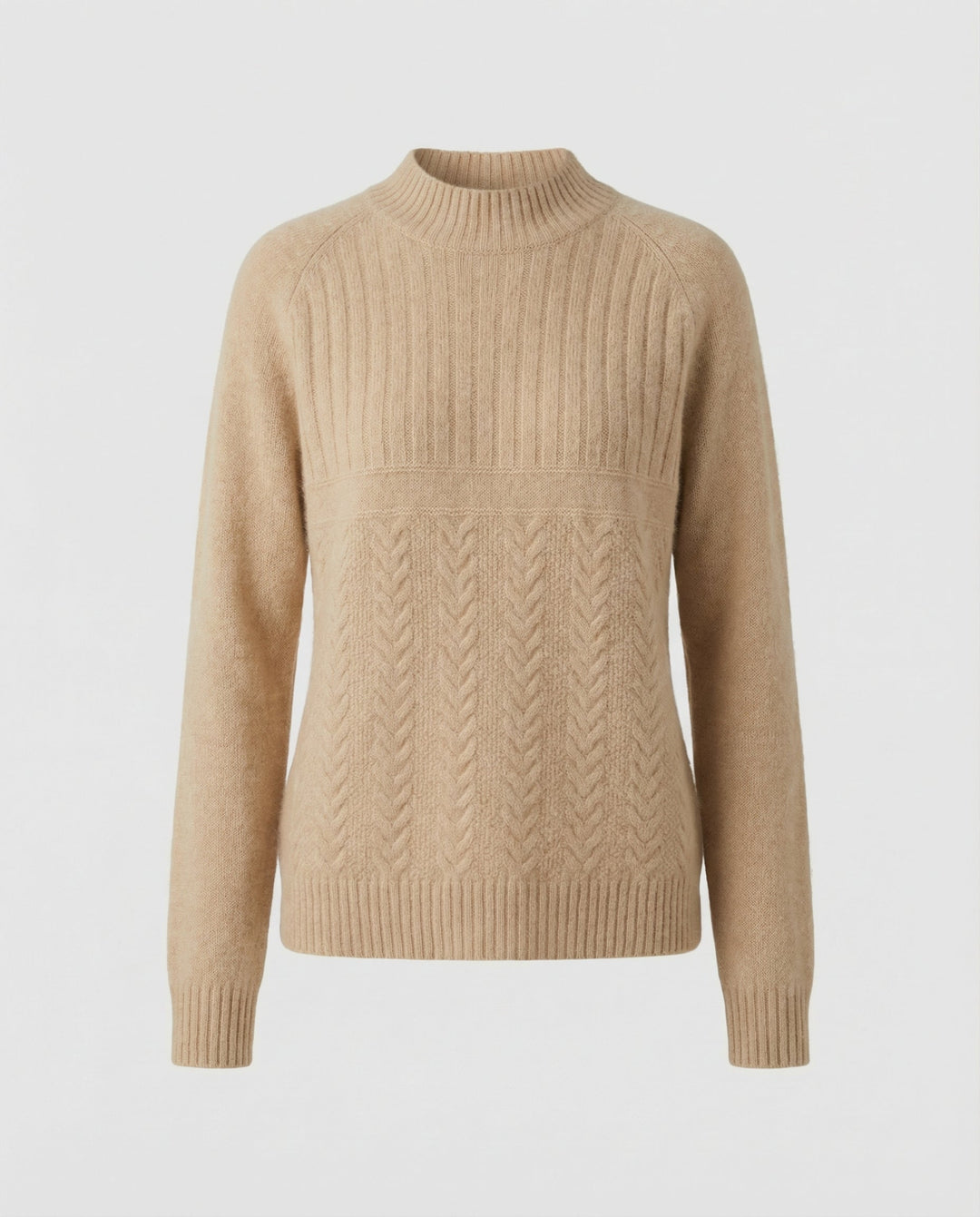 Gerippter Damen Pullover Hoher Kragen