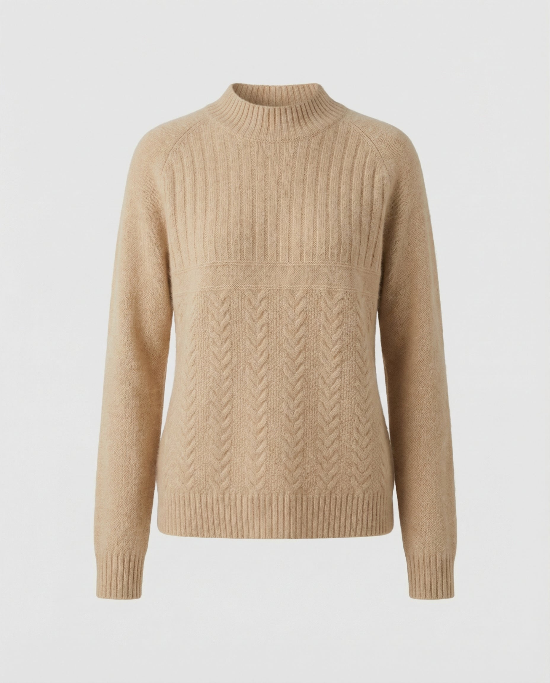 Gerippter Damen Pullover Hoher Kragen
