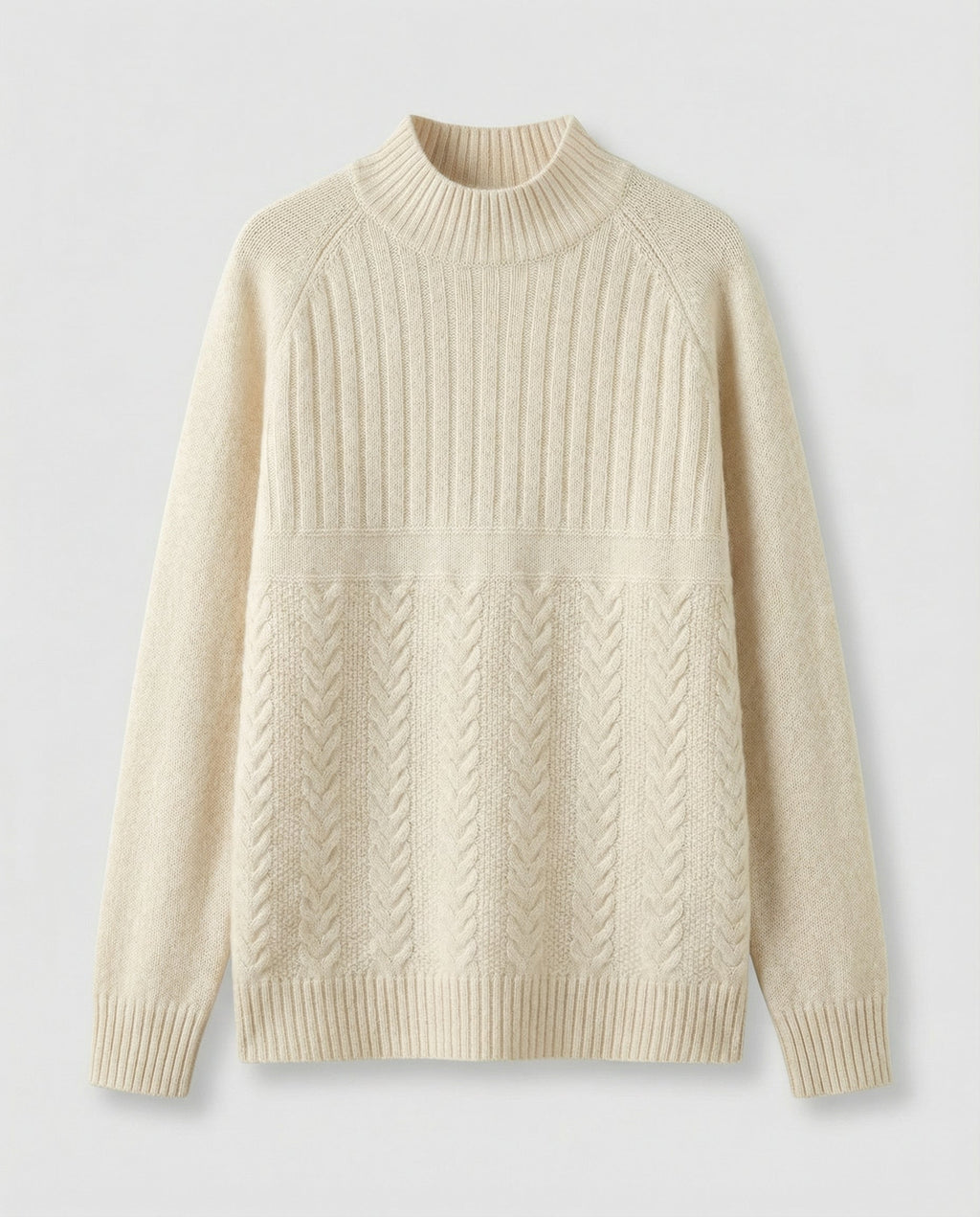 Gerippter Damen Pullover Hoher Kragen