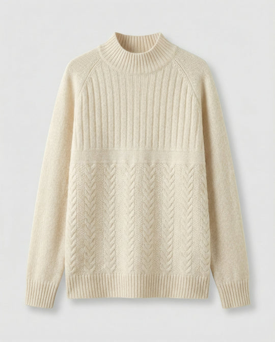 Gerippter Damen Pullover Hoher Kragen