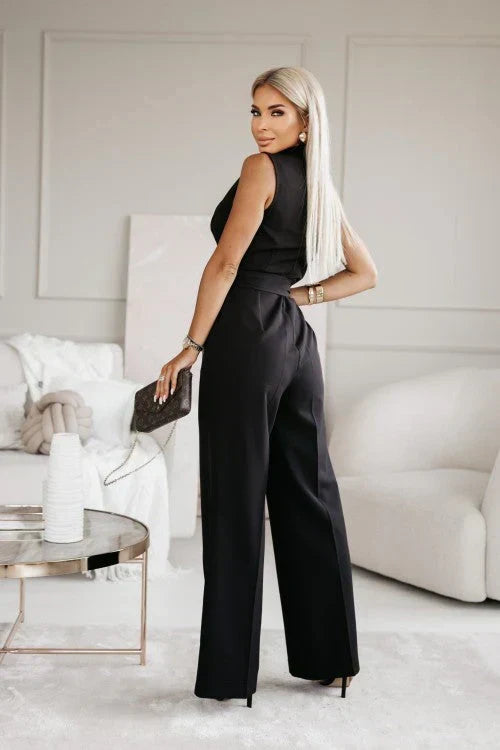 Jumpsuit Mit V-Ausschnitt Und Gürtel