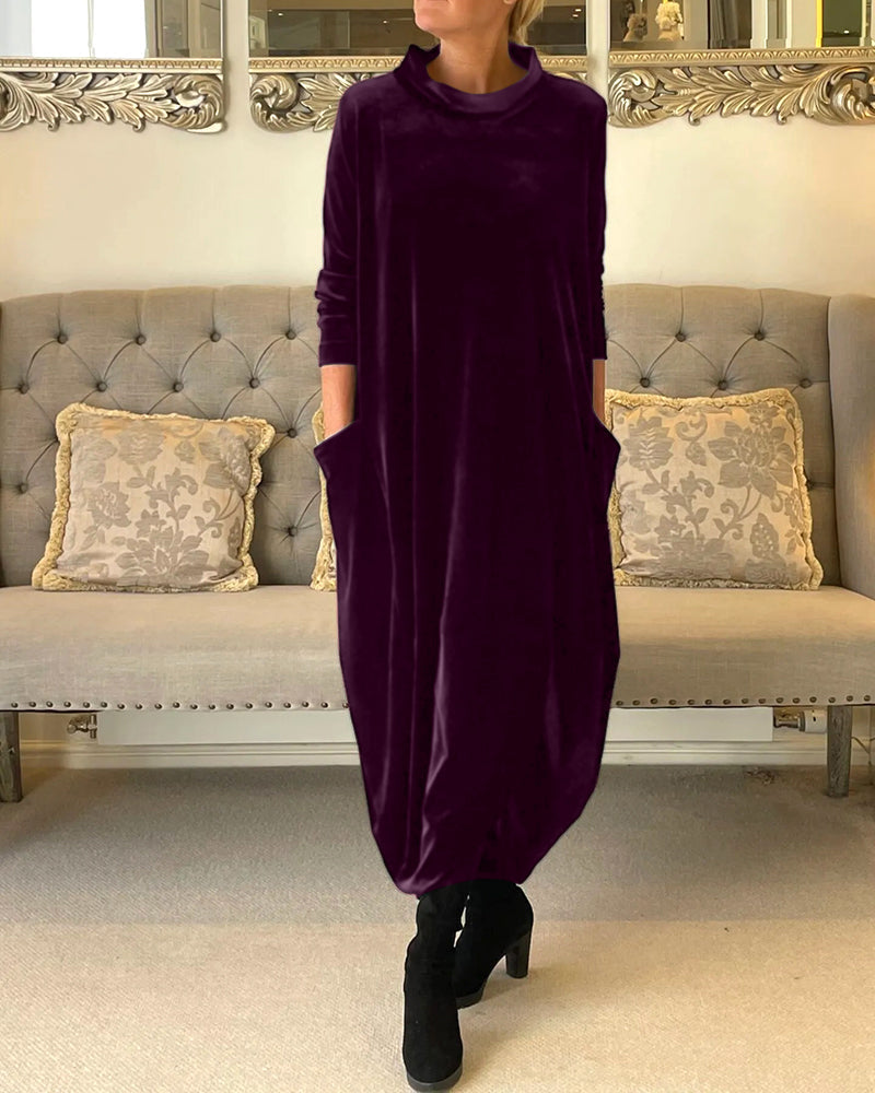 Elegantes Samtkleid mit Bauchabdeckung