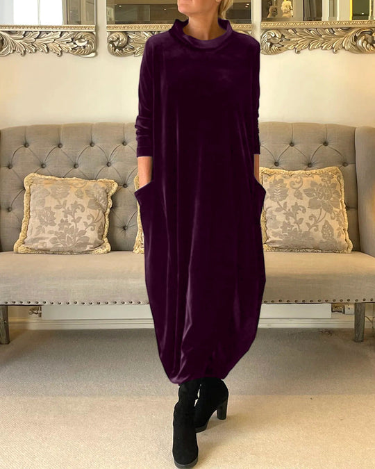 Elegantes Samtkleid mit Bauchabdeckung