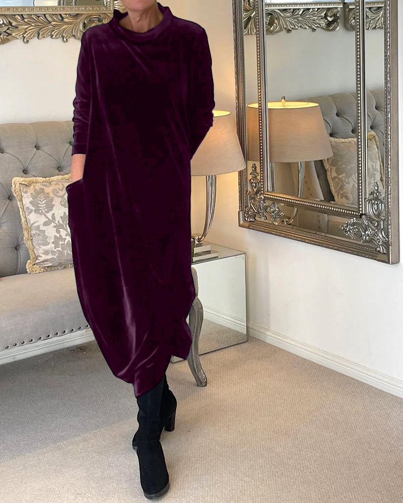 Elegantes Samtkleid mit Bauchabdeckung