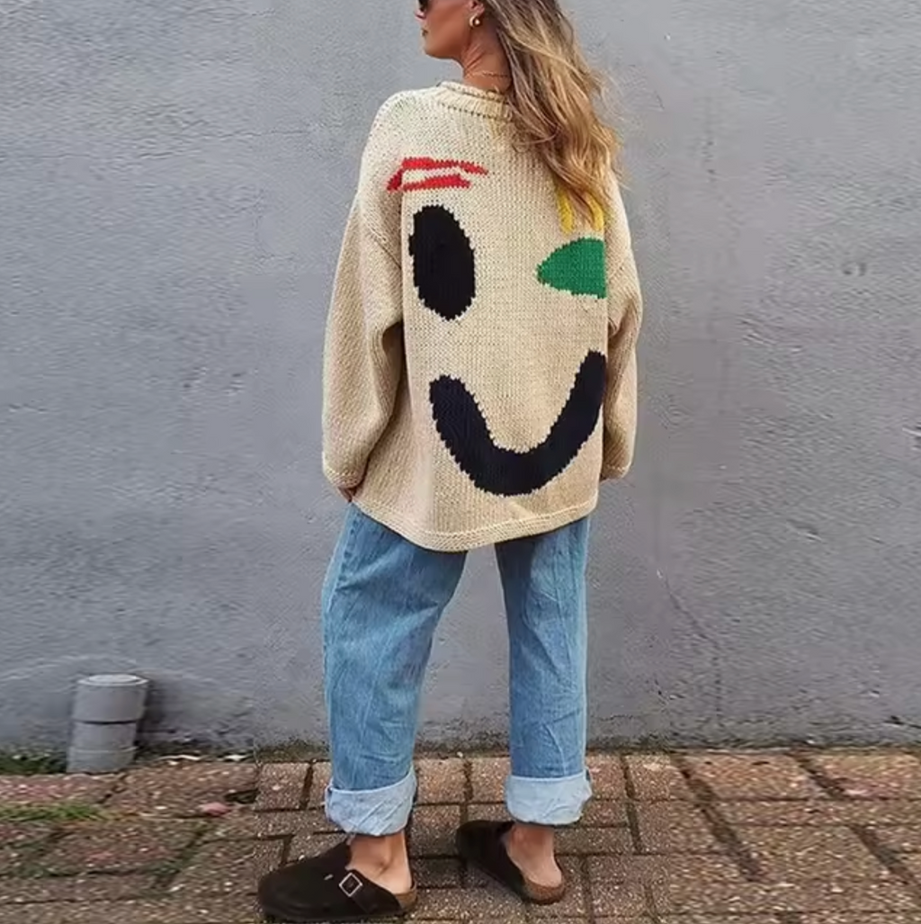 übergroßer Baumwollstrickpullover