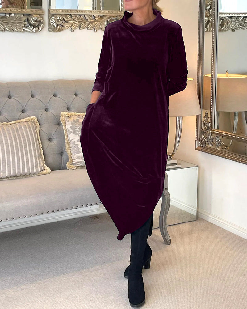 Elegantes Samtkleid mit Bauchabdeckung