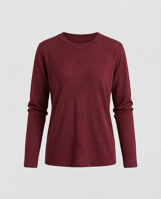 Damen Feiner Rundhals-Feinstrickpullover mit leicht überschnittener Schulter und fließender Silhouette Shop Nory