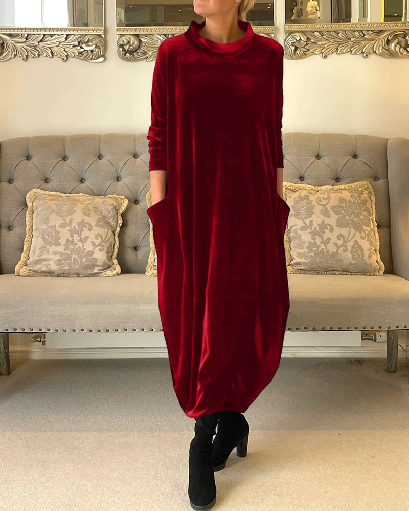Elegantes Samtkleid mit Bauchabdeckung