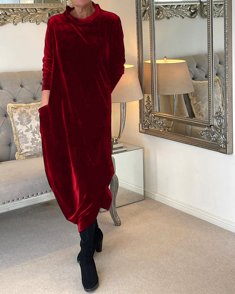 Elegantes Samtkleid mit Bauchabdeckung