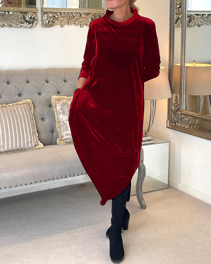 Elegantes Samtkleid mit Bauchabdeckung