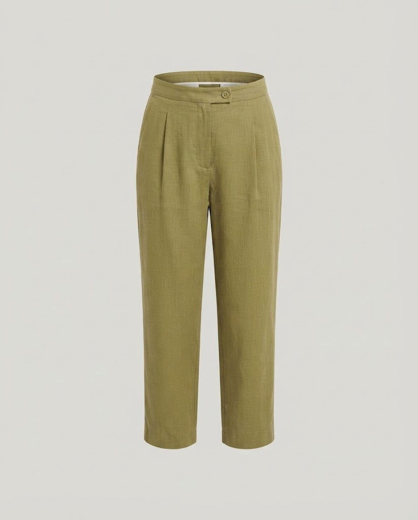 Damen High-Waist Culotte-Hose mit weitem Bein und Bügelfalte Shop Nory