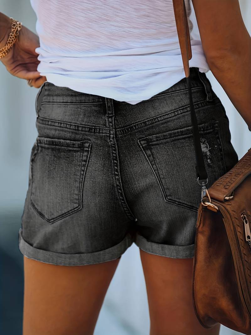 Gerippte Jeansshorts für Frühling/Sommer