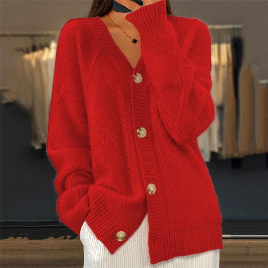 Strickjacke mit V-Ausschnitt