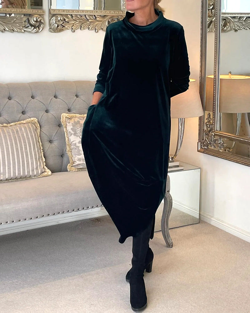 Elegantes Samtkleid mit Bauchabdeckung