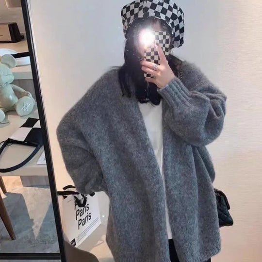 oversized Strickjacke mit Knopfverschluss