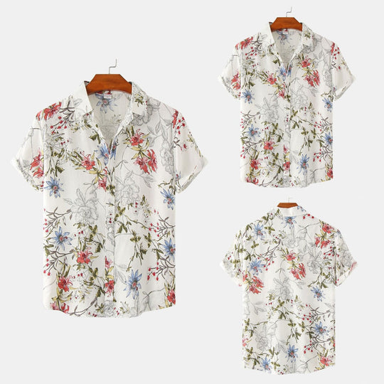 Floral kurzärmeliges Blumenhemd Männer