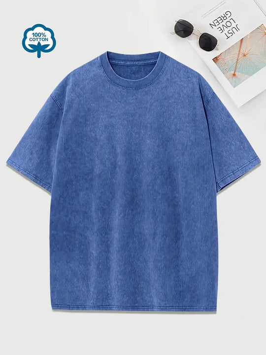 Baumwoll-T-Shirt mit Rundhalsausschnitt