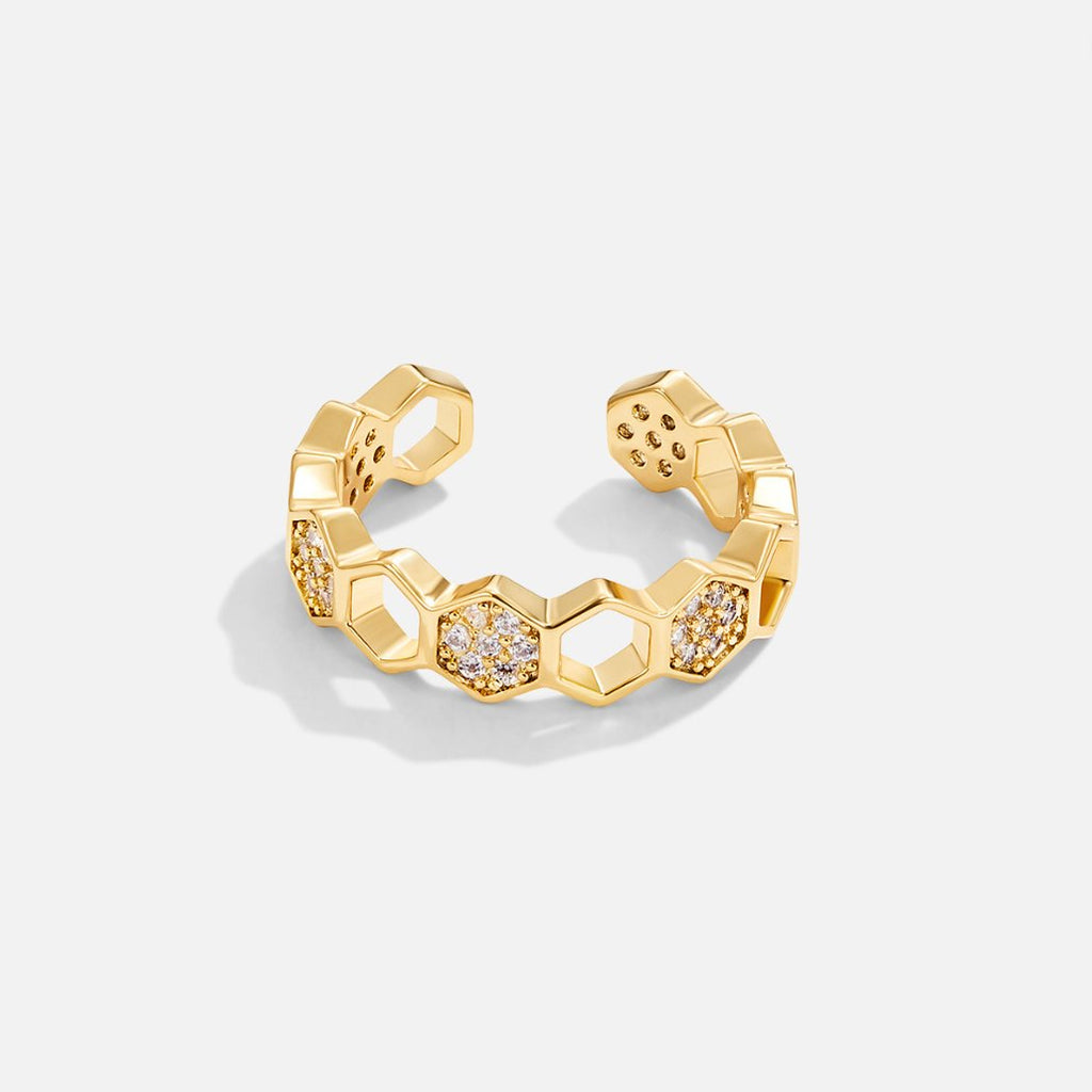 Gold und Kristall Wabenring | Shop Nory