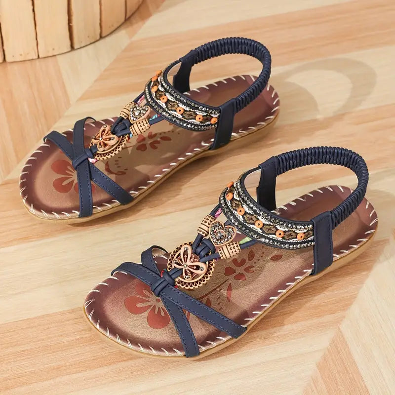 Elegante Orthopädische Sandalen Schmetterling Strass
