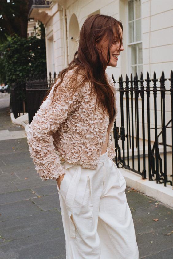 Floral Applikation Kurzjacke