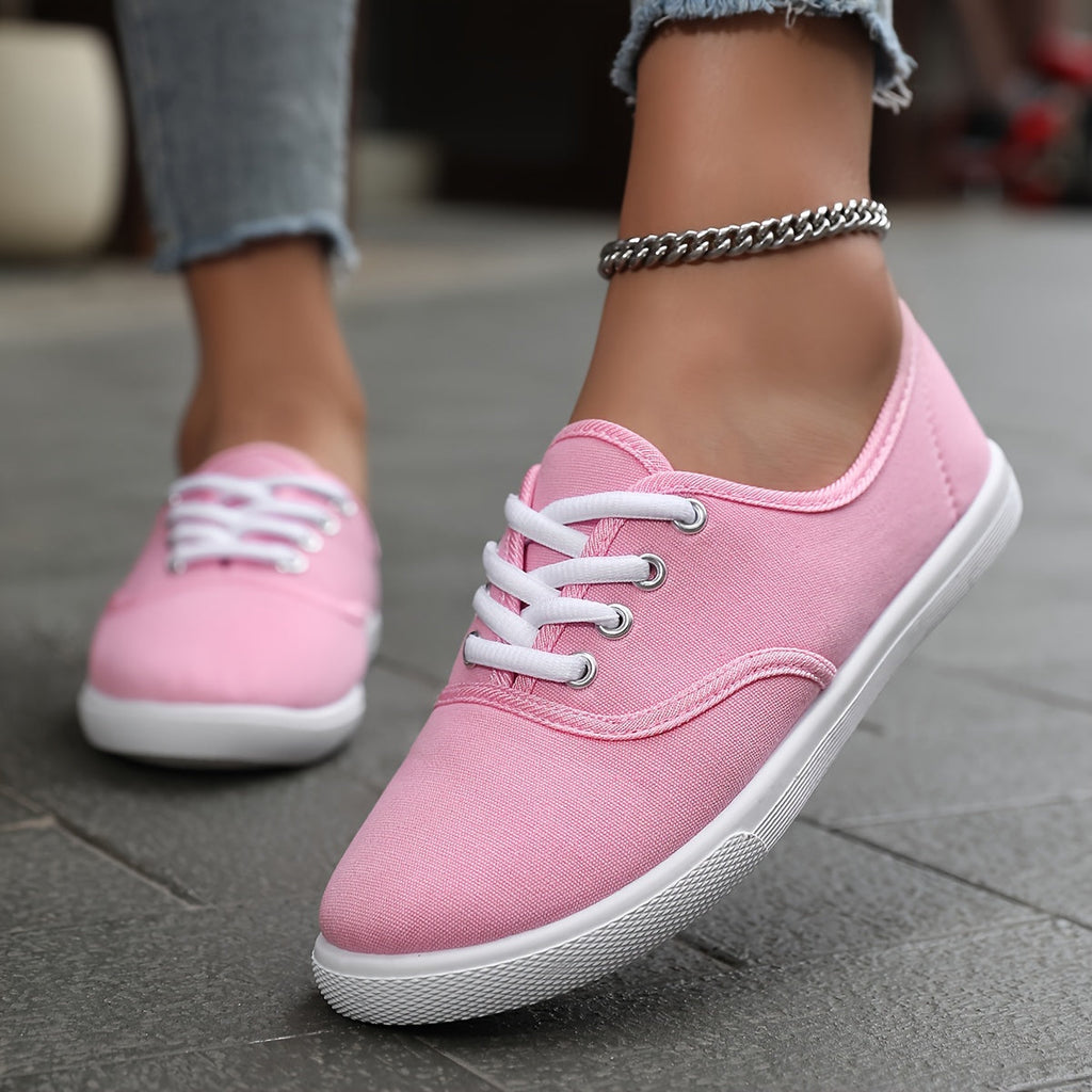 Bequeme Niedrige Canvas Schnürschuhe