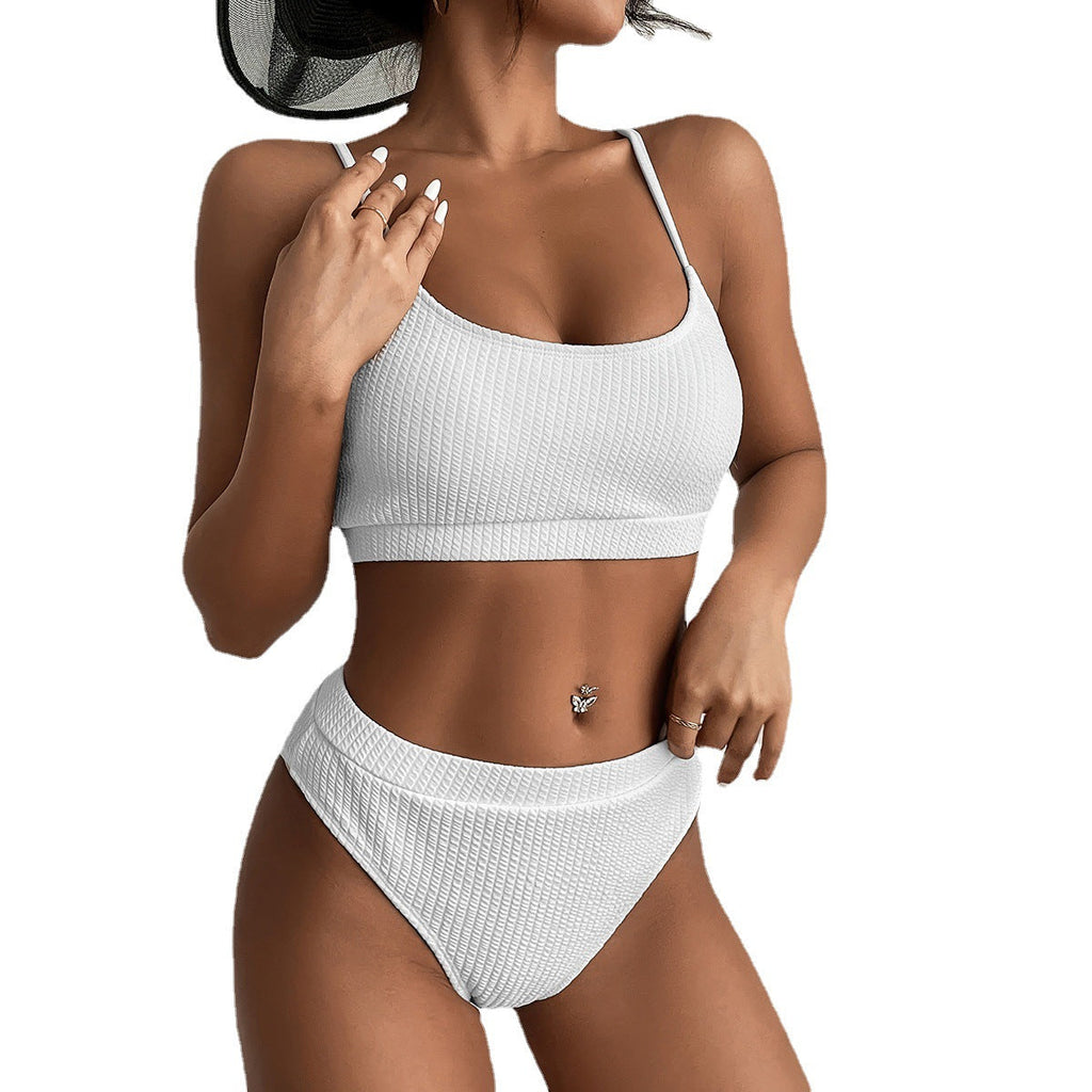 Bikini Bequemer Bikini mit High-Waist-Slip