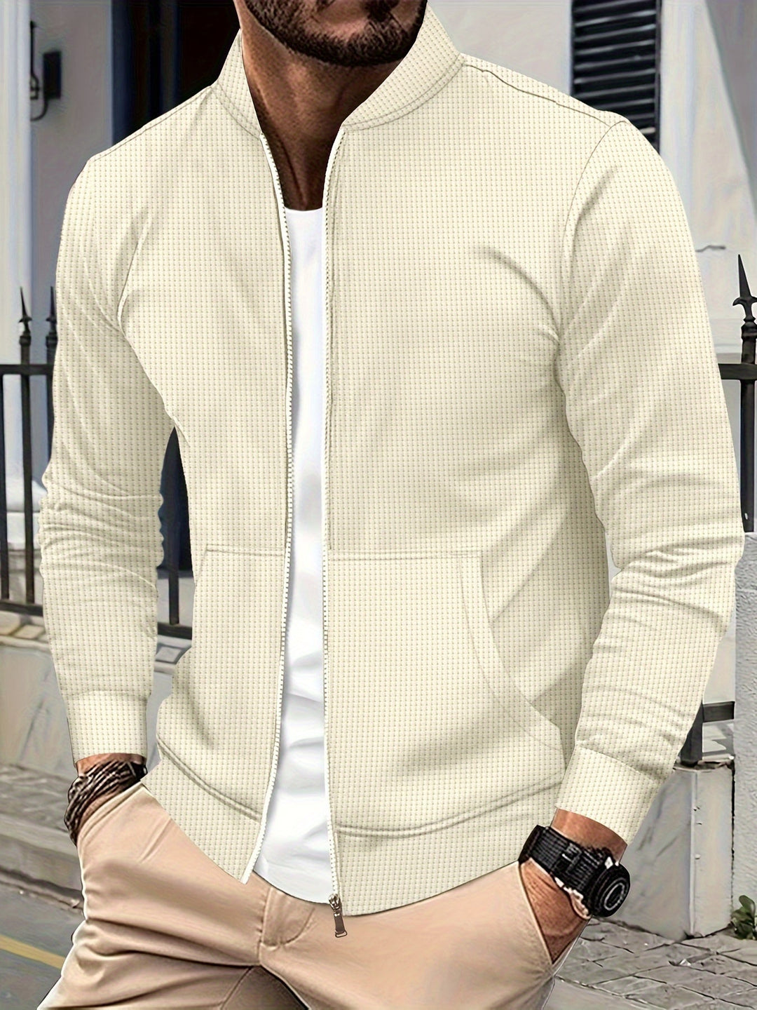 Elegante Jacke mit Reißverschluss Baumwollmischung Stilvoll und Bequem
