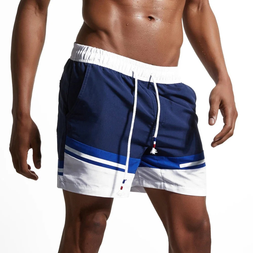 Schnell Trocknende Badeshorts für Männer mit Farbblock-Patchwork