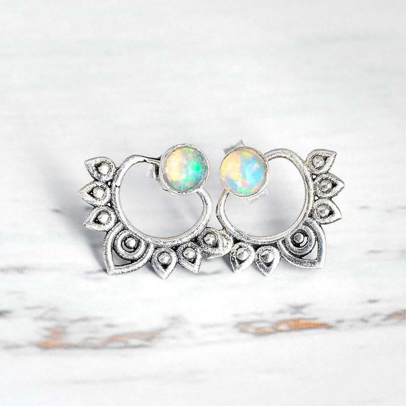Natürliche Opal Lotus Ohrringe – Sophia | Shop Nory