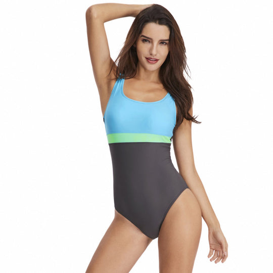 Sexy dreieckiger Sport farblich passender einteiliger Badeanzug