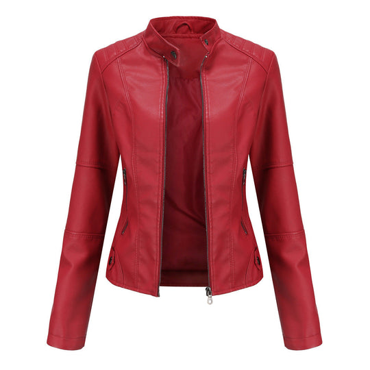 Biker-jacke mit Stehkragen