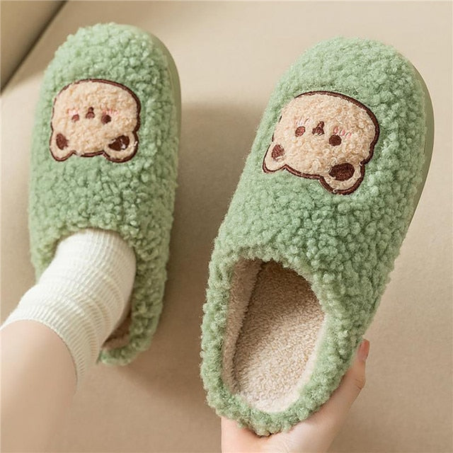 Bequeme Damen Hausschuhe mit Tiermuster