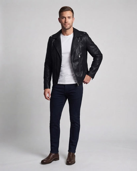 Herren Modische Bikerjacke Shop Nory