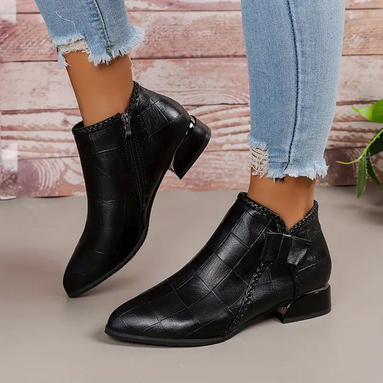 Damen Niedrig Absatz Stiefel Bequem