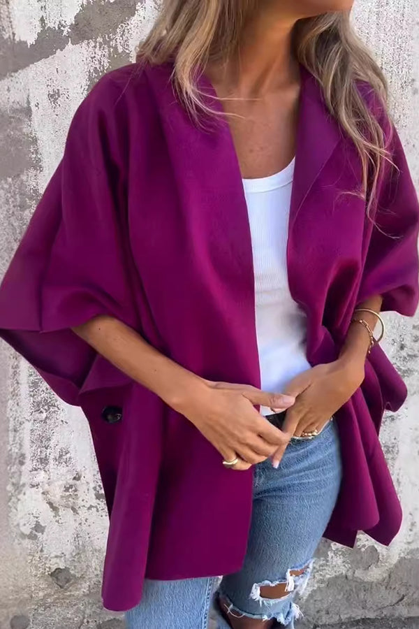 Übergroßer Losvallender Cape Mantel Damen