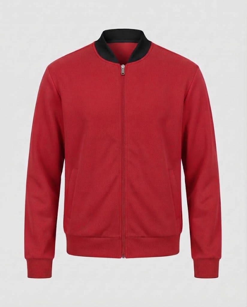 Herren Baumwollmischung Bomber Sweatjacke mit durchgehendem Reißverschluss und Seitentaschen Shop Nory