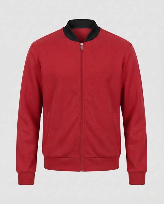 Herren Baumwollmischung Bomber Sweatjacke mit durchgehendem Reißverschluss und Seitentaschen Shop Nory