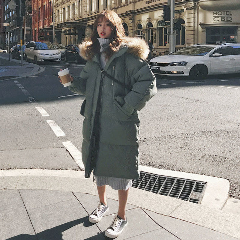 Shopnory | Gepolstertes Jacket mit Pelzkragen für Damen