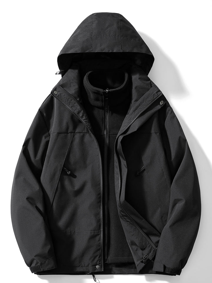 3 in 1 Outdoor Jacke Wasserdicht Winddicht Abnehmbare Kapuze