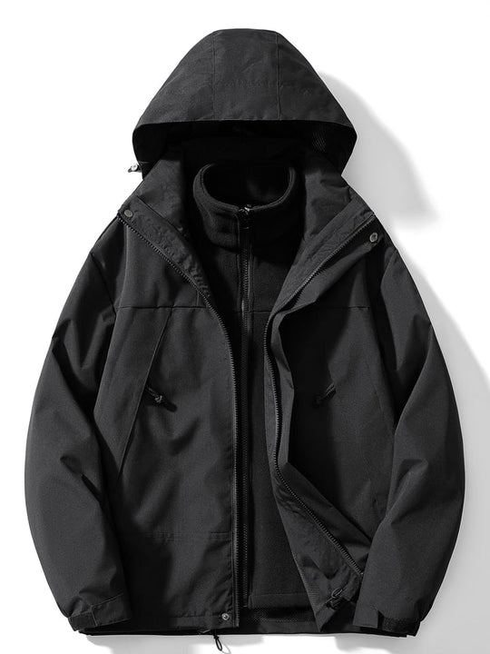 3 in 1 Outdoor Jacke Wasserdicht Winddicht Abnehmbare Kapuze