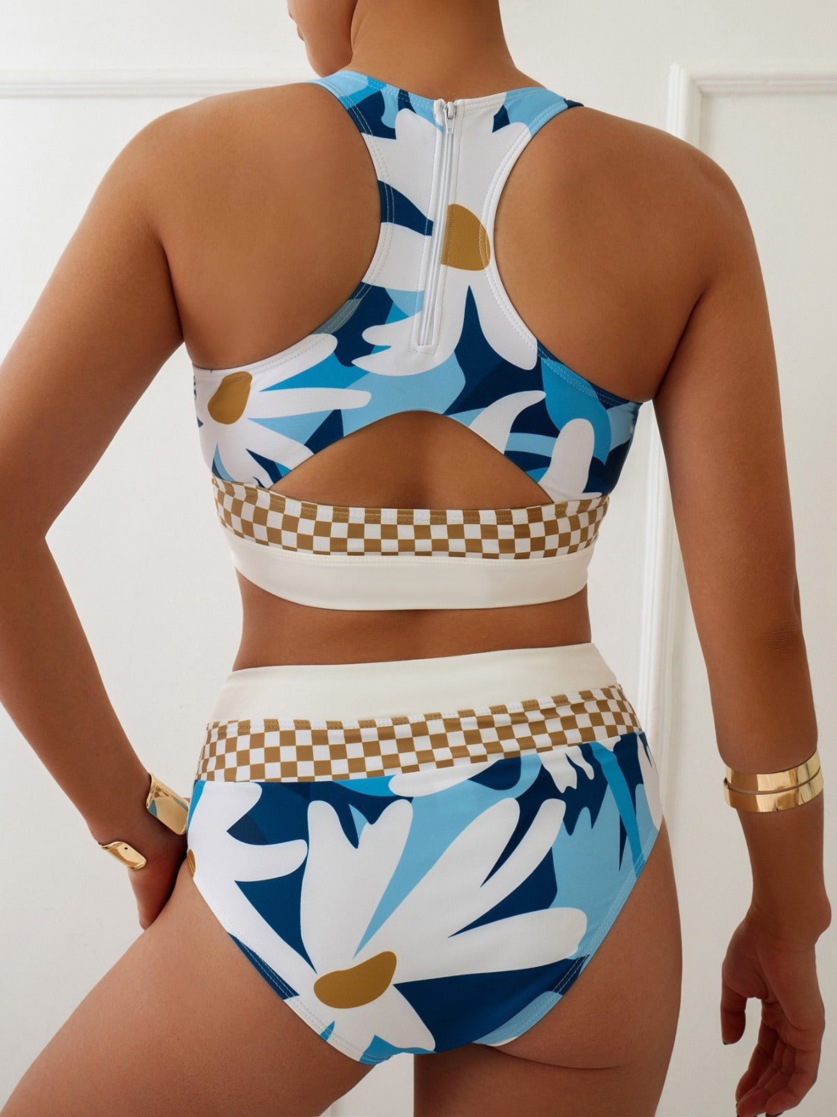 Großer Bikini mit geteiltem Reißverschluss