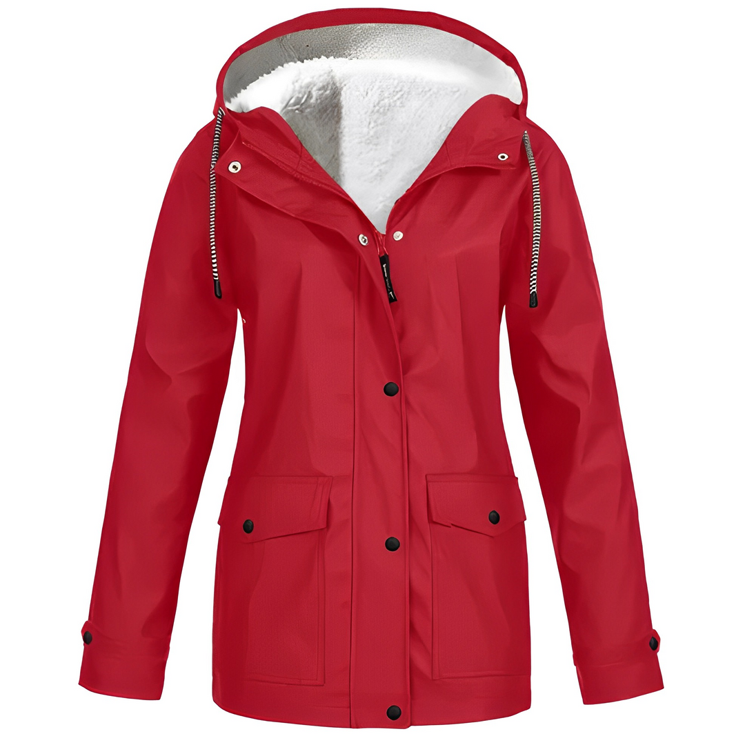 Fleecegefütterte Damen Regenjacke