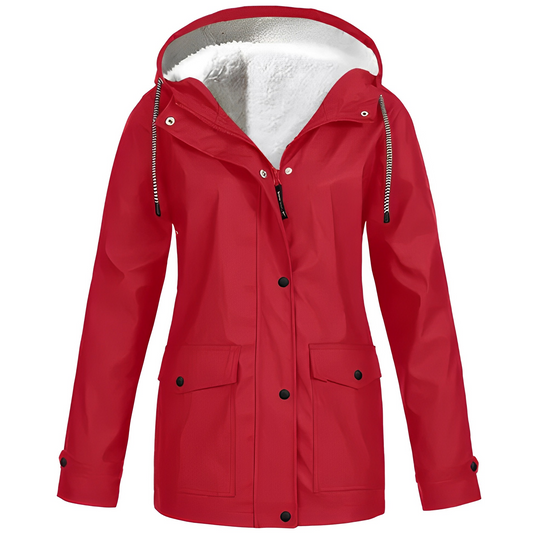 Fleecegefütterte Damen Regenjacke