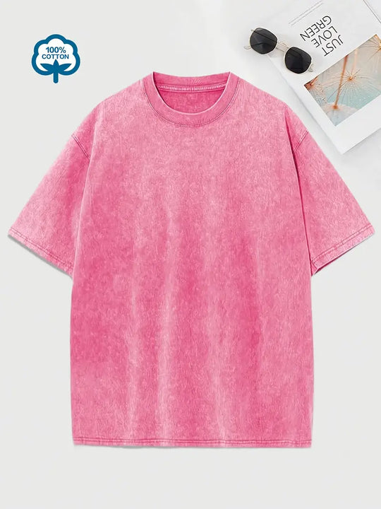 Baumwoll-T-Shirt mit Rundhalsausschnitt