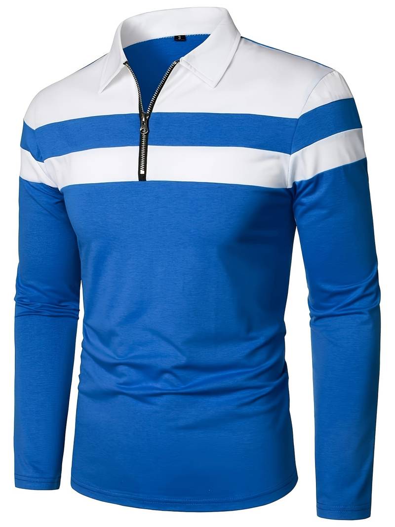 langärmliges poloshirt mit reißverschluss