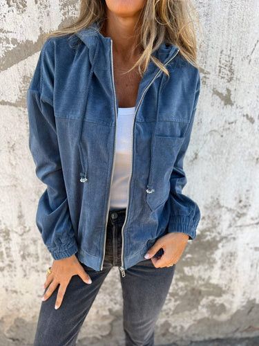 Stilvolle Cordjacke mit Reißverschluss