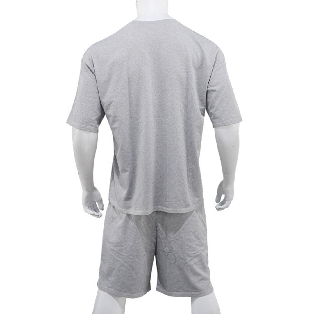 Lockeres T-Shirt Shorts einfarbiges Set
